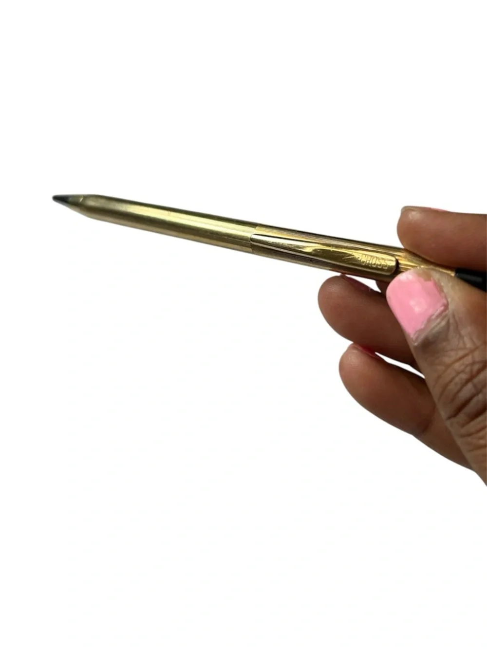 Antique Vintage 40s Preppy Collegiate Regency Sleek 10kt Gold Ballpoint Pen Used